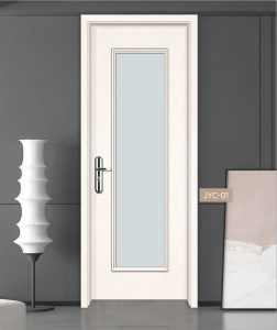 Top 10 Door Manufacturers in the UAE for Fire Rated and Custom Doors 3 Jilphar home WPC-M-PVC-G03 SERIES pvc finish interior doors with glass windows for project.