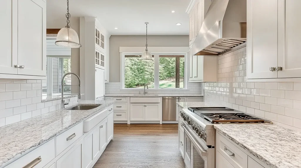 Top 20 White Kitchen Cabinets Ideas for 2025 11 Shaker White Kitchen Cabinets with Subway Tile Backsplash