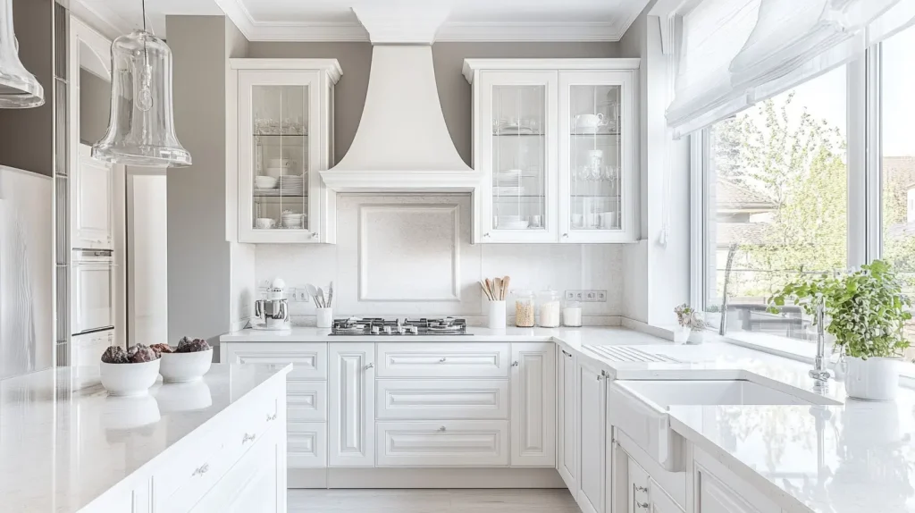 Top 20 White Kitchen Cabinets Ideas for 2025 14 Glass Front White Kitchen Cabinets for an Open Feel
