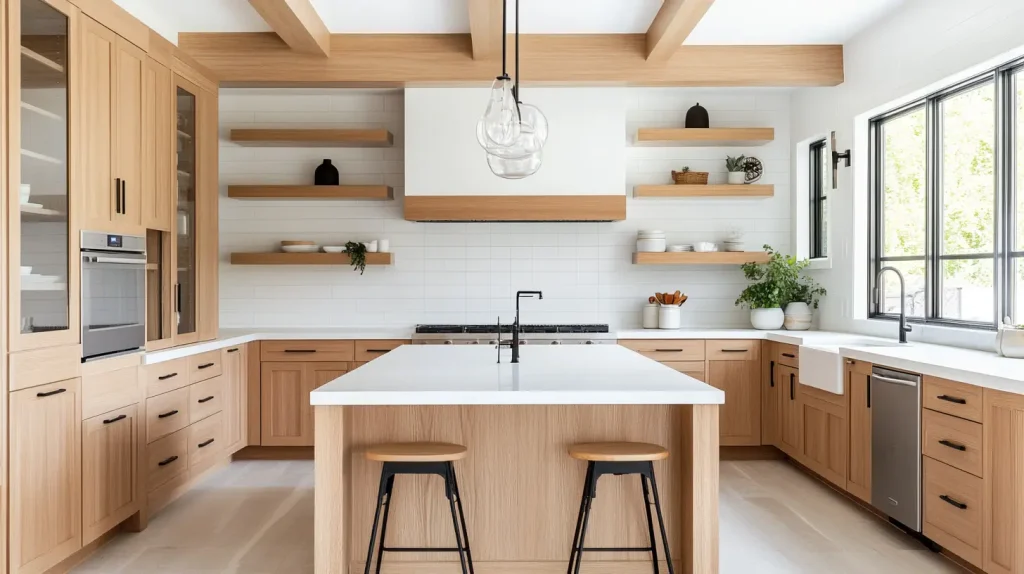 Top 20 White Kitchen Cabinets Ideas for 2025 19 White Oak Shaker Cabinets with Minimalist Design