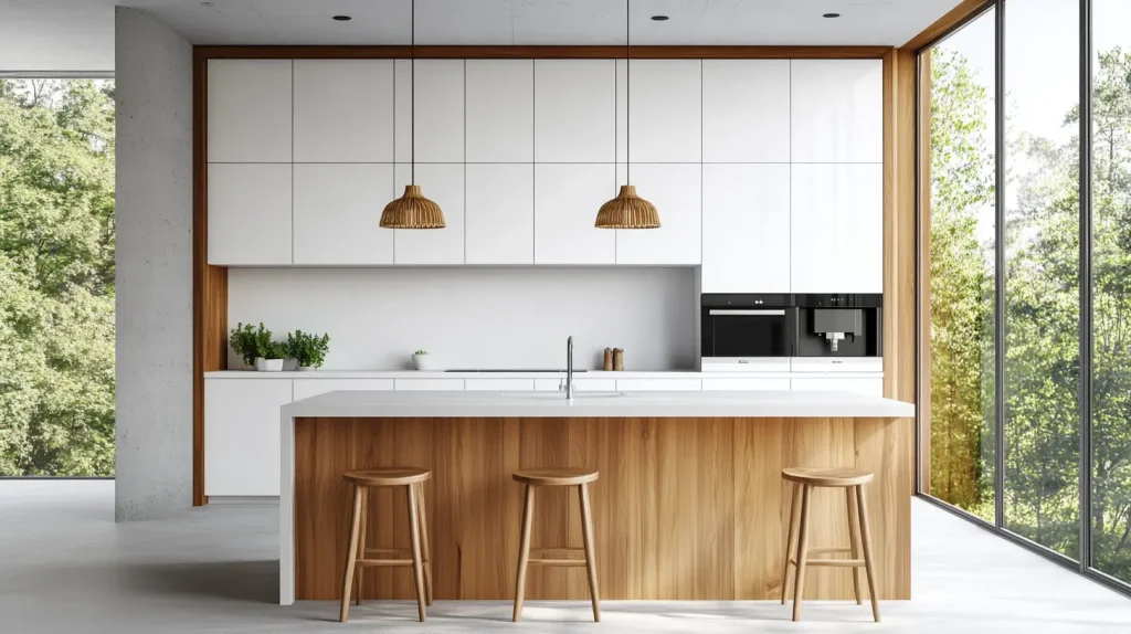 Top 20 White Kitchen Cabinets Ideas for 2025 9 Two-Tone White Kitchen Cabinets with Wood Accents