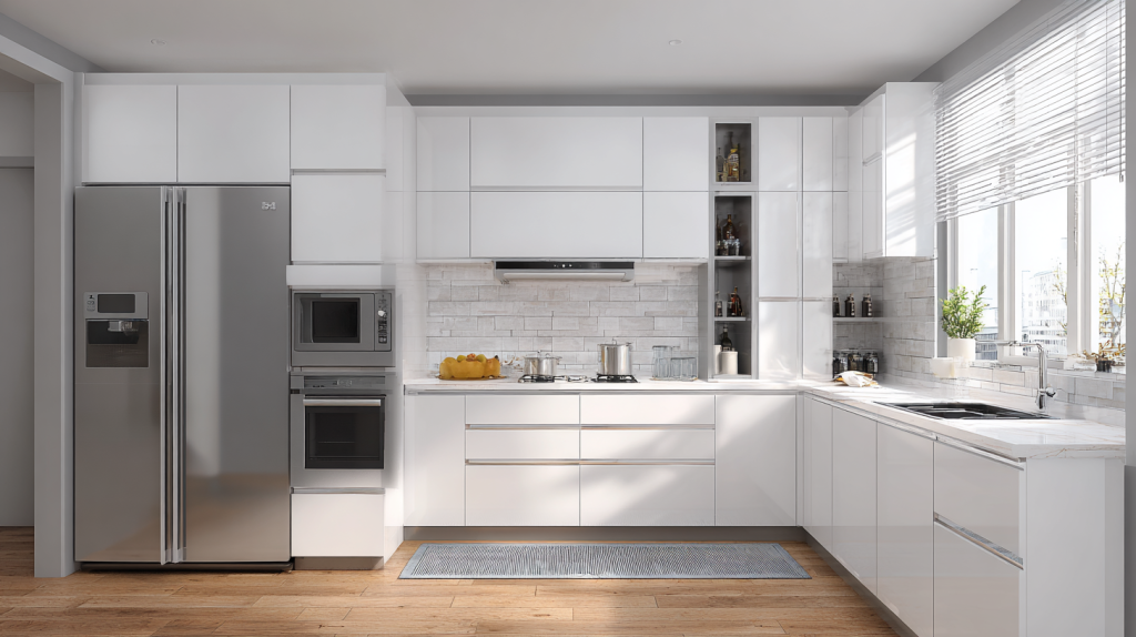 How to Create the Perfect Kitchen Cabinet Layout in UAE or Dubai? 2 L-Shaped Kitchen Cabinet Layout