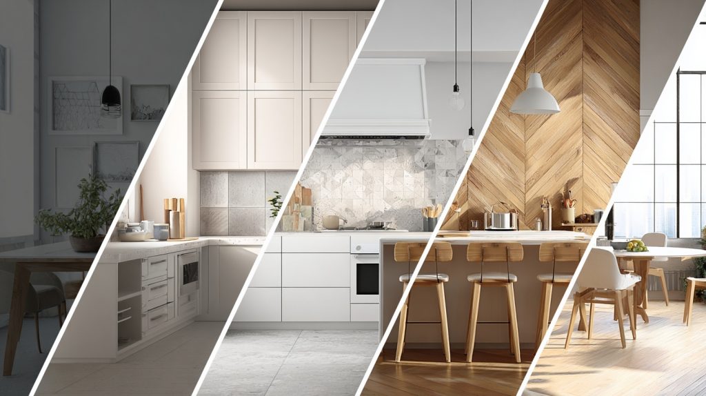 Top 10 Kitchen Cabinet Factory in UAE 34 Modern kitchen with light wood accents and sleek cabinetry from a kitchen cabinet factory in UAE.