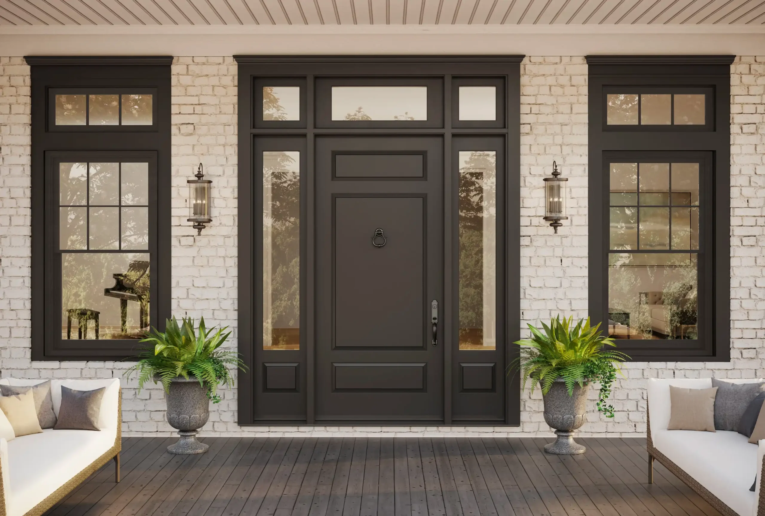 Transom Window Dimensions Guide:What is the size of the transom window? 6 trustile traditional style black front door scaled