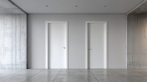 Top 10 Door Manufacturers in the UAE for Fire Rated and Custom Doors 5 modern white wooden internal doors with a minimalist design