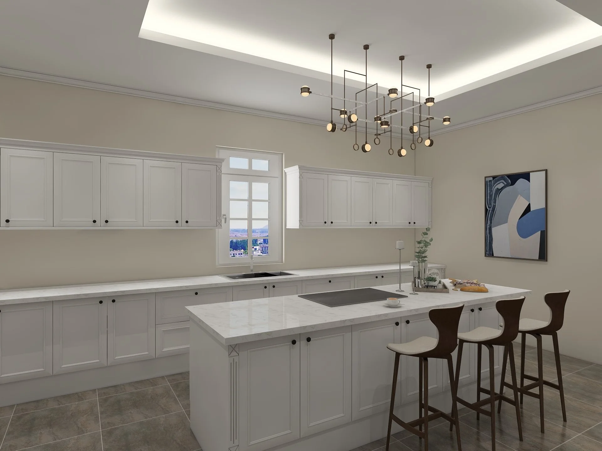 Farmhouse Style White Kitchen Cabinets with Quartz Countertop: A Timeless Kitchen Design 5 farmhouse-style-white-kitchen-cabinets-with-island-5