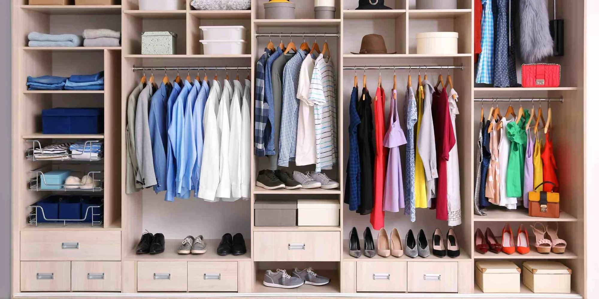 Walk-In Closet Design: How To Turn “Storage” Into A Daily Ritual ? 6 a his and hers wardrobe organising for couples megafurniture