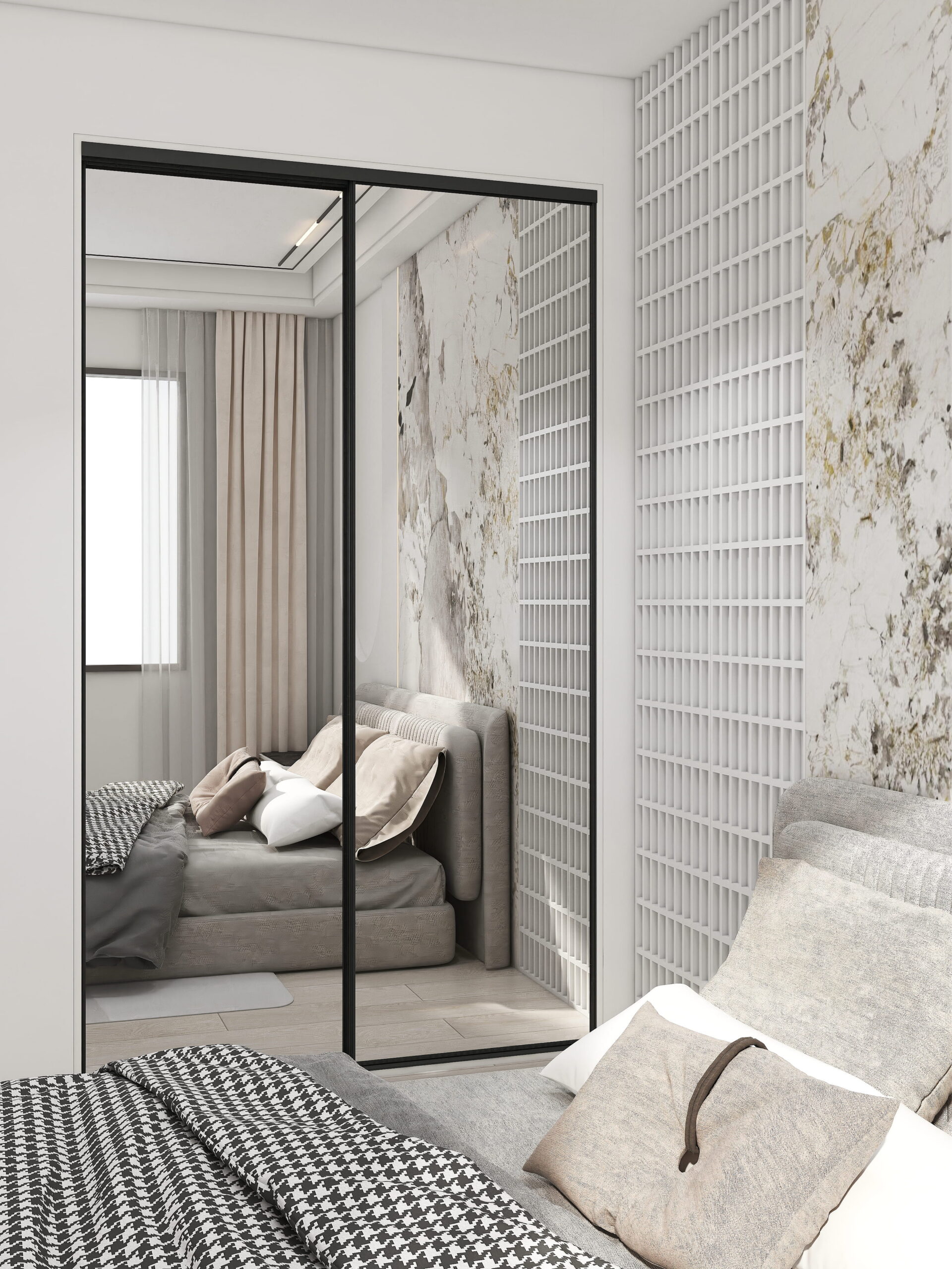 Sliding Wardrobe 6 small-sliding-mirror-wardrobe-in-compact-bedroom