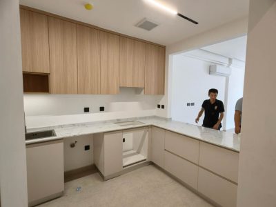 169 Sets Modern Minimalist Apartment Custom Cabinets Project in Dammam 7 dammam-custom-cabinets-u-shaped-kitchen-light-wood-tone-with-beige-4